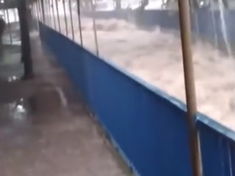 ブラジルで発生した大洪水の様子