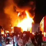 【国内ニュース・動画】山口県美祢市を通る中国自動車道で9台が絡む事故。炎上。1人が死亡。