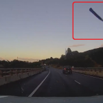【動画ニュース】高速道路でハンマーが飛来、フロントガラスに衝突。ドラレコが公開される。