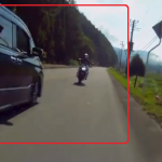【国内ニュース】バイクと正面衝突寸前！危険なはみ出し走行の様子が撮影される。
